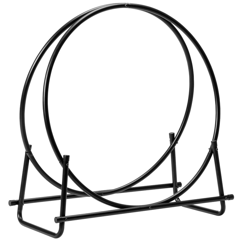 30-Inch Tubular Steel Log Hoop Firewood Storage Rack - Relaxacare