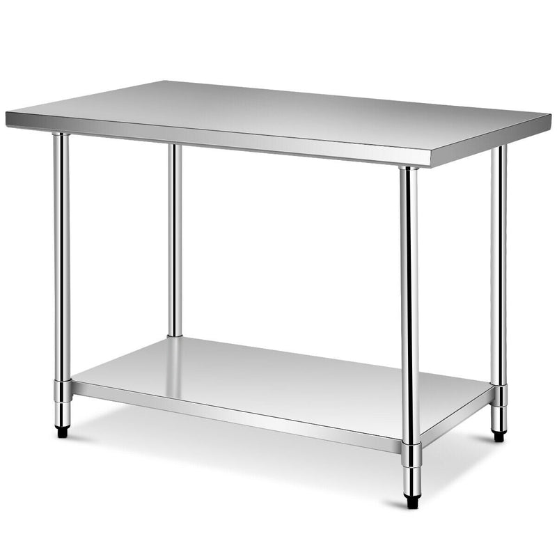 30 x 48 Inch Stainless Steel Food Preparation Kitchen Table - Relaxacare