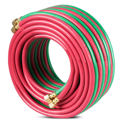 300PSI 50 Feet 1/4 Inch Twin Welding Torch Hose Oxygen Cutting - Relaxacare
