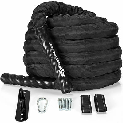 30Feet/40Feet/50Feet 1.5 Inch Diameter Exercise Rope with Anchor Strap Kit-30 Feet 1.5 Inch Diam - Relaxacare