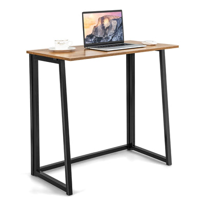 31 Inch Space-saving Folding Computer Desk for Home Office-Walnut - Relaxacare