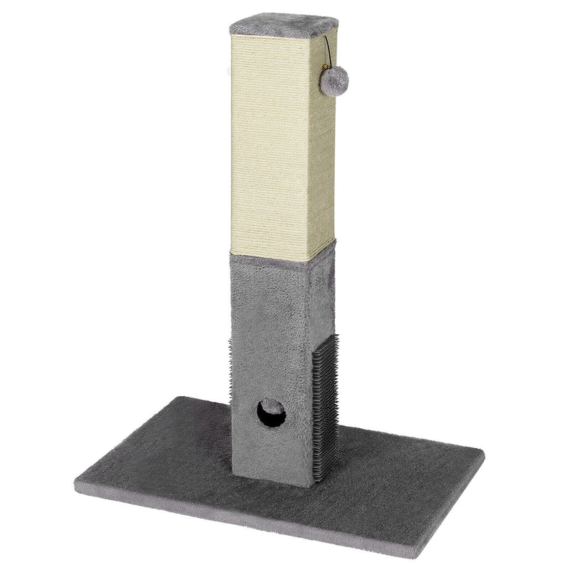 31 inch Tall Cat Scratching Post Claw Scratcher with Sisal Rope and 2 plush Ball-Gray - Relaxacare