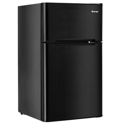 3.2 cu ft. Compact Stainless Steel Refrigerator-Black - Relaxacare