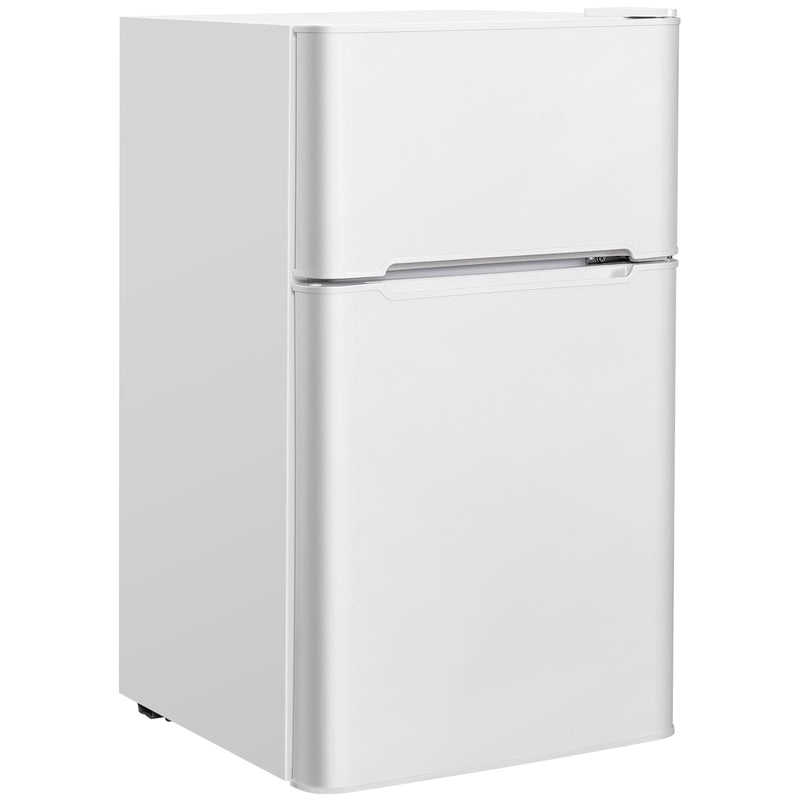 3.2 cu ft. Compact Stainless Steel Refrigerator-White - Relaxacare