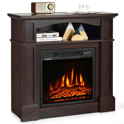 32 Inch 1400W Electric TV Stand Fireplace with Shelf - Relaxacare