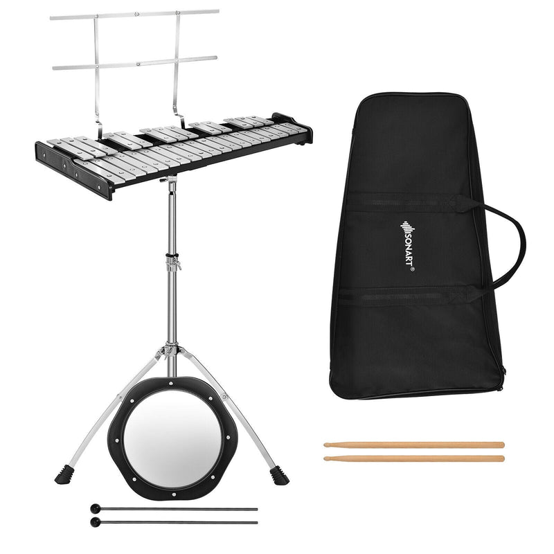 32 Note Glockenspiel Xylophone Percussion Bell Kit with Adjustable Stand - Relaxacare
