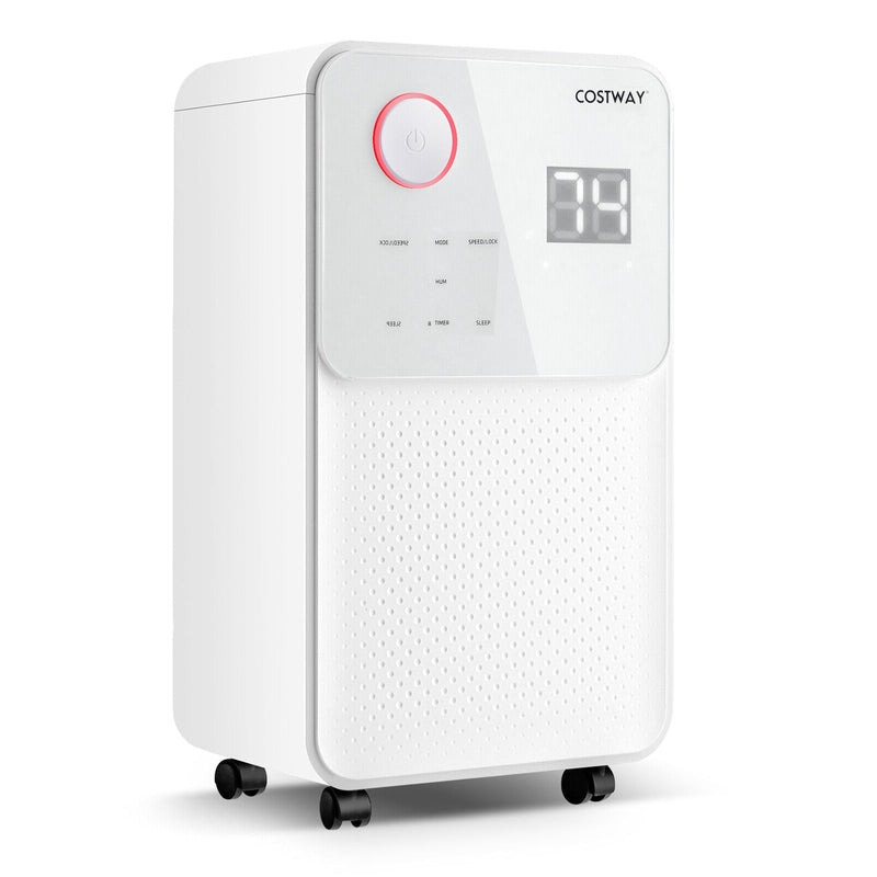 32 Pints 2000 Sq. Ft Dehumidifier for Home and Basements with 3-Color Digital Display-White - Relaxacare