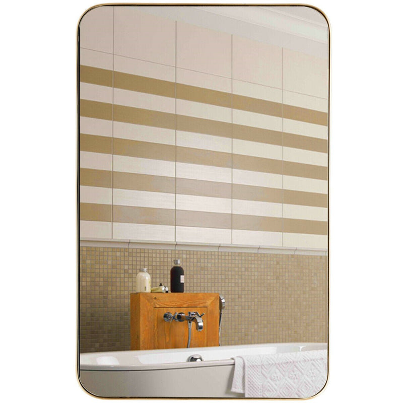 32 x 20 Inch Metal Frame Wall-Mounted Rectangle Mirror - Relaxacare