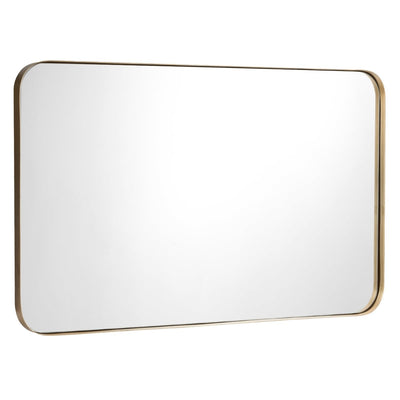 32 x 20 Inch Metal Frame Wall-Mounted Rectangle Mirror-Golden - Relaxacare