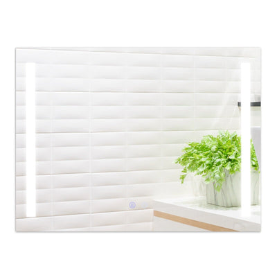 32 x 24 Inch Quadrate Wall Mirror with 3-Color Lights and Anti-Fog Function - Relaxacare