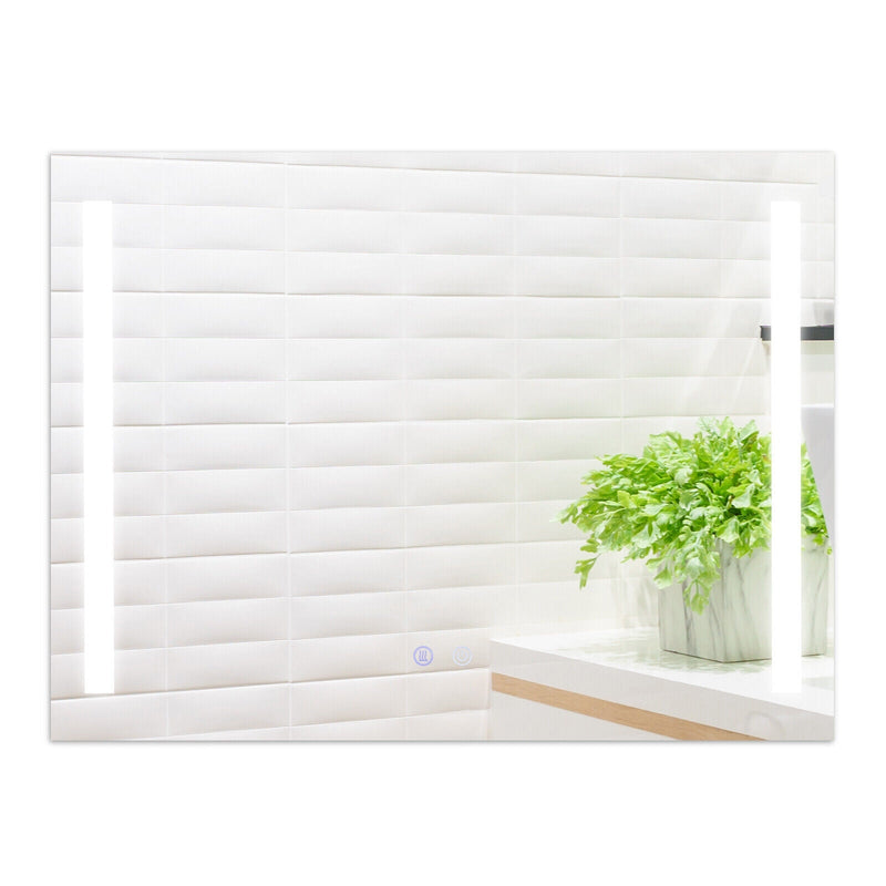 32 x 24 Inch Quadrate Wall Mirror with 3-Color Lights and Anti-Fog Function - Relaxacare