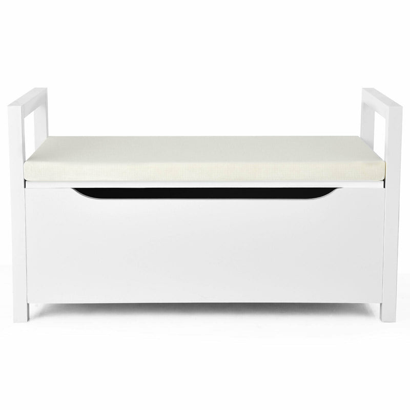 34.5 x 15.5 x 19.5 Inch Shoe Storage Bench with Cushion Seat - Relaxacare
