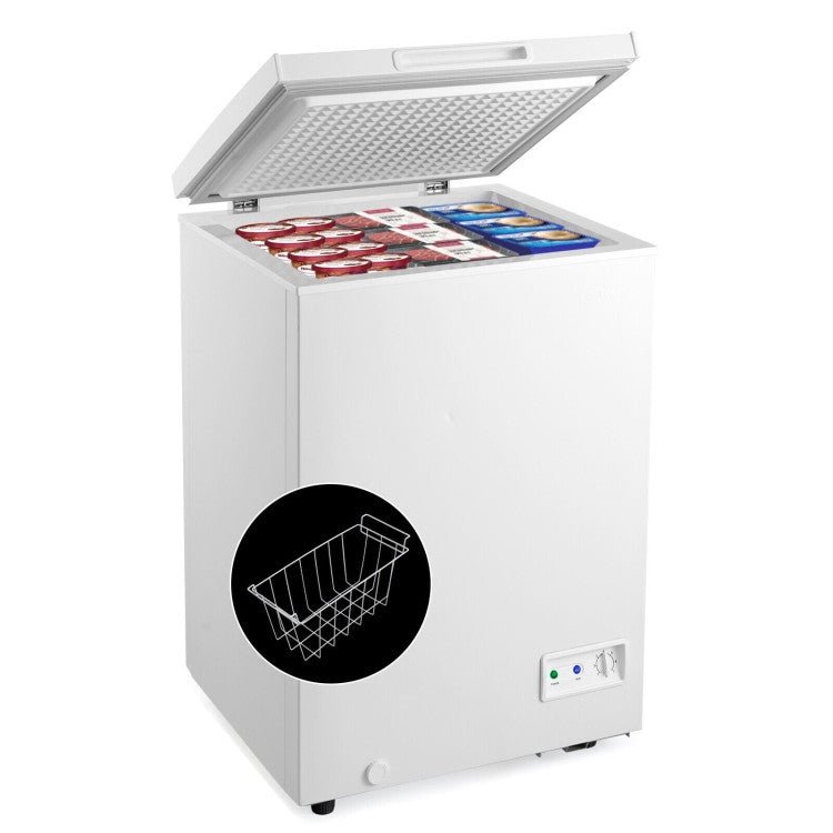 3.5/5 Cu.ft Compact Chest Freezer with Removable Storage Basket - Relaxacare