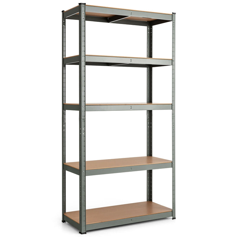 35.5 x 71 Inch Adjustable 5-Layer 2000 lbs Capacity Tool Shelf -Gray - Relaxacare