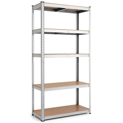 35.5 x 71 Inch Adjustable 5-Layer 2000 lbs Capacity Tool Shelf -Silver - Relaxacare