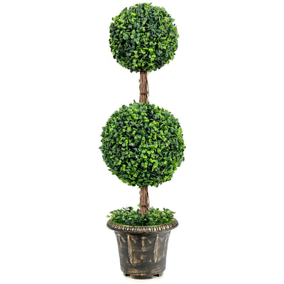 36 Inch Artificial Double Ball Tree Indoor and Outdoor UV Protection - Relaxacare