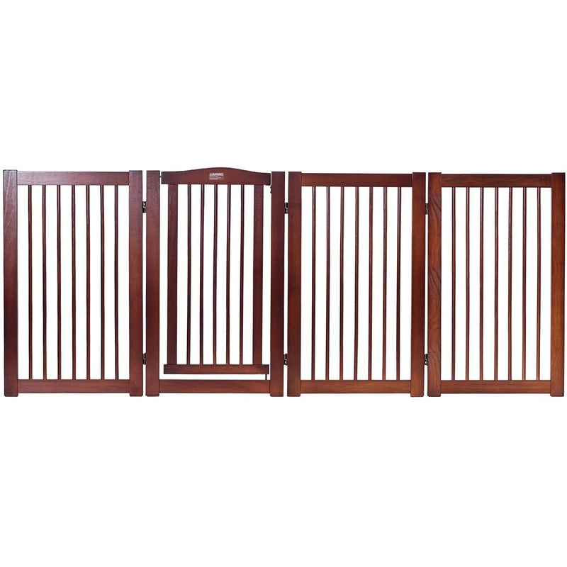 36 Inch Configurable Folding Wood Pet Dog Safety Fence with Gate-A - Relaxacare