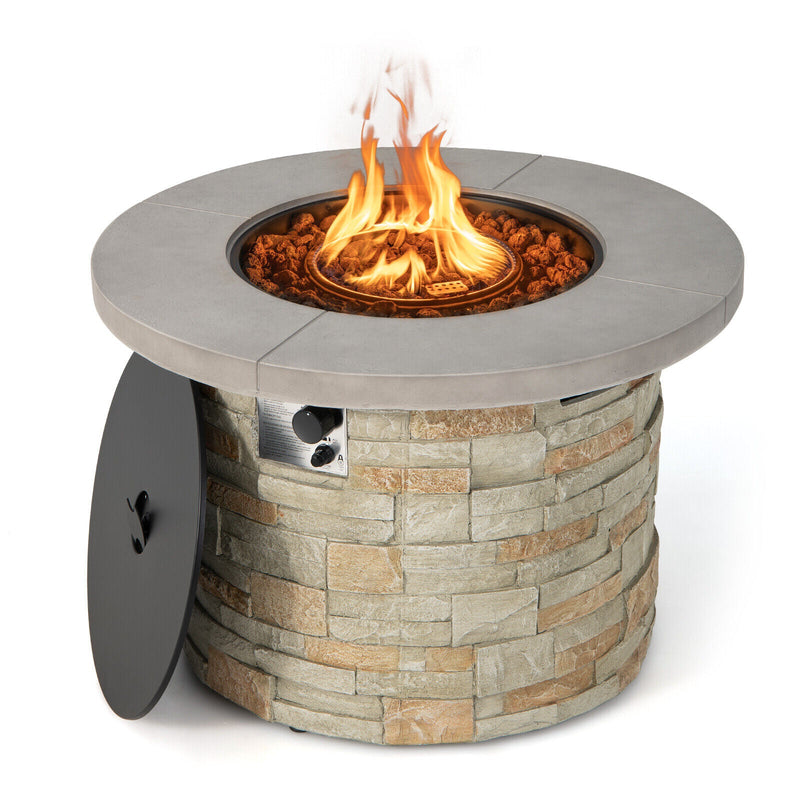 36 Inch Propane Gas Fire Pit Table with Lava Rock and PVC cover - Relaxacare