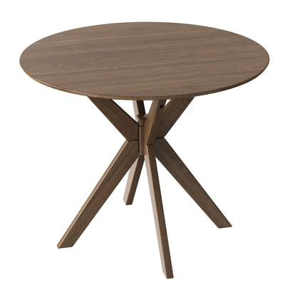 36 Inch Round Wood Dining Table with Intersecting Pedestal Base - Relaxacare