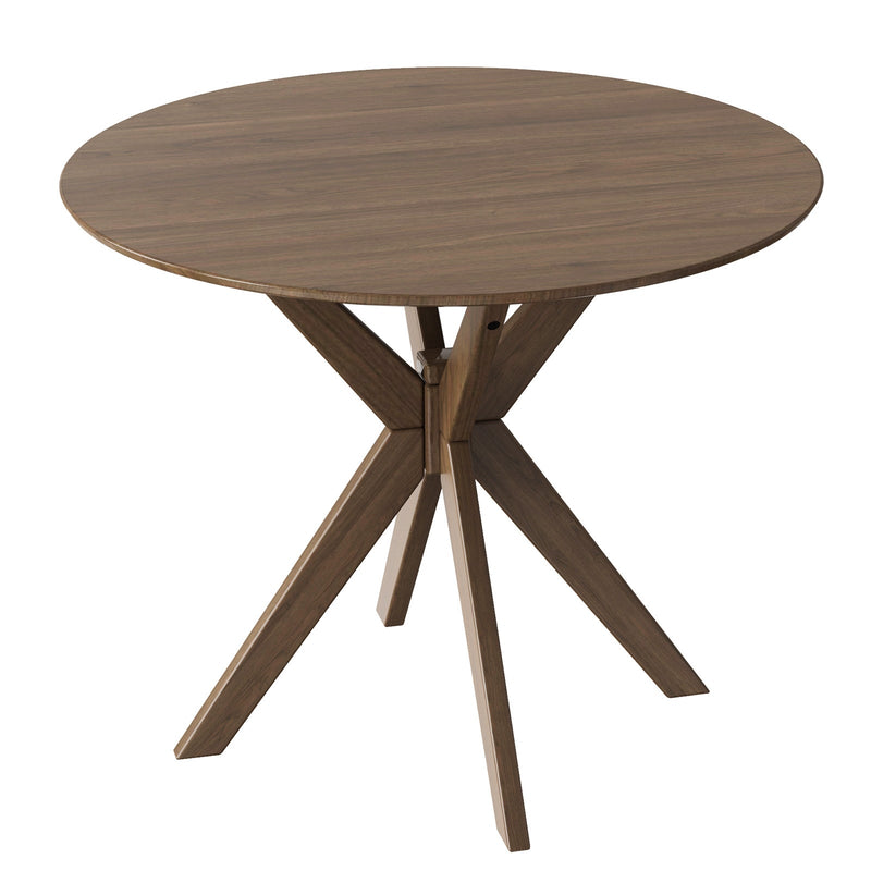 36 Inch Round Wood Dining Table with Intersecting Pedestal Base - Relaxacare
