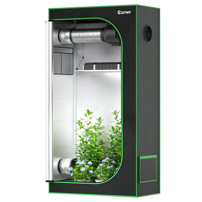 36 x 20 x 63 Inch Indoor Grow Room with Observation Window-Black - Relaxacare