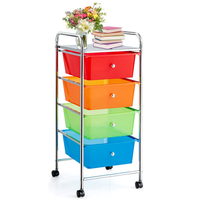 4-Drawer Cart Storage Bin Organizer Rolling with Plastic Drawers - Relaxacare