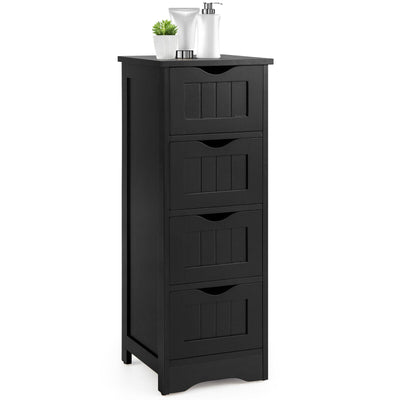 4-Drawer Freestanding Floor Cabinet with Anti-Toppling Device-Black - Relaxacare