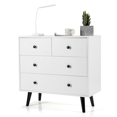 4 Drawers Dresser Chest of Drawers Free Standing Sideboard Cabinet - Relaxacare