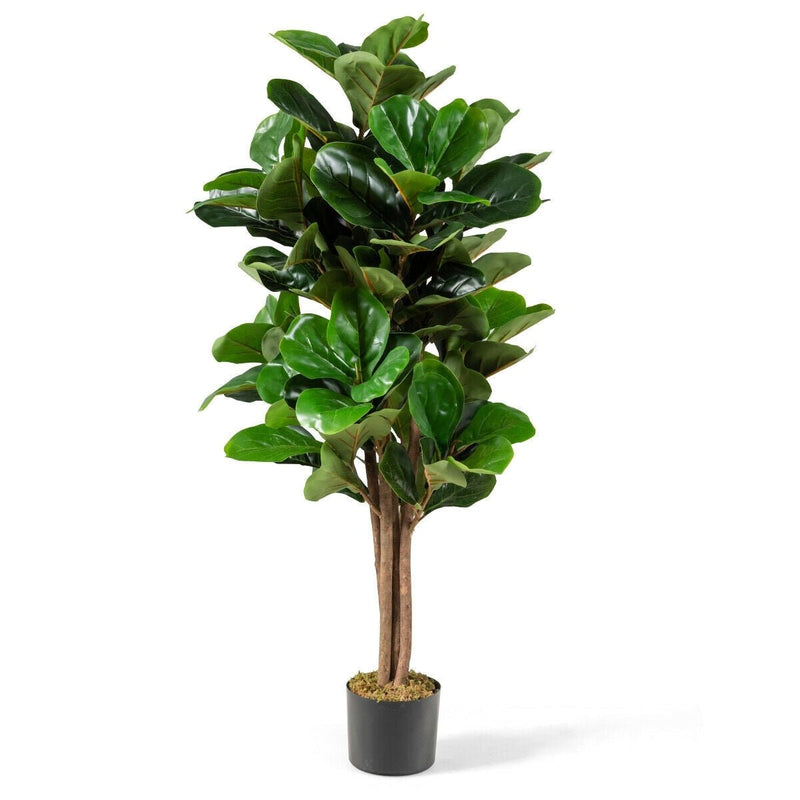 4 Feet Artificial Fiddle Leaf Fig Tree Decorative Planter - Relaxacare