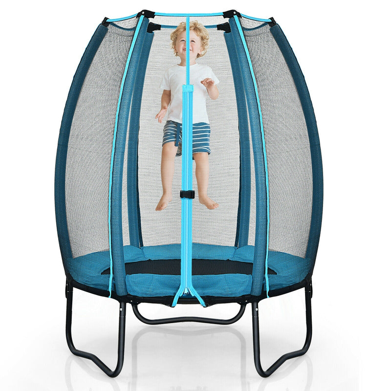 4 Feet Kids Trampoline Recreational Bounce Jumper with Enclosure Net - Relaxacare