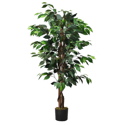 4 Feet Outdoor Trunks Artificial Ficus Silk Tree - Relaxacare