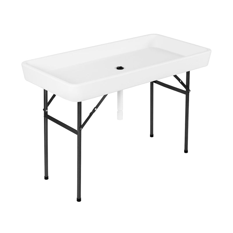 4 Feet Plastic Party Ice Folding Table with Matching Skirt - Relaxacare