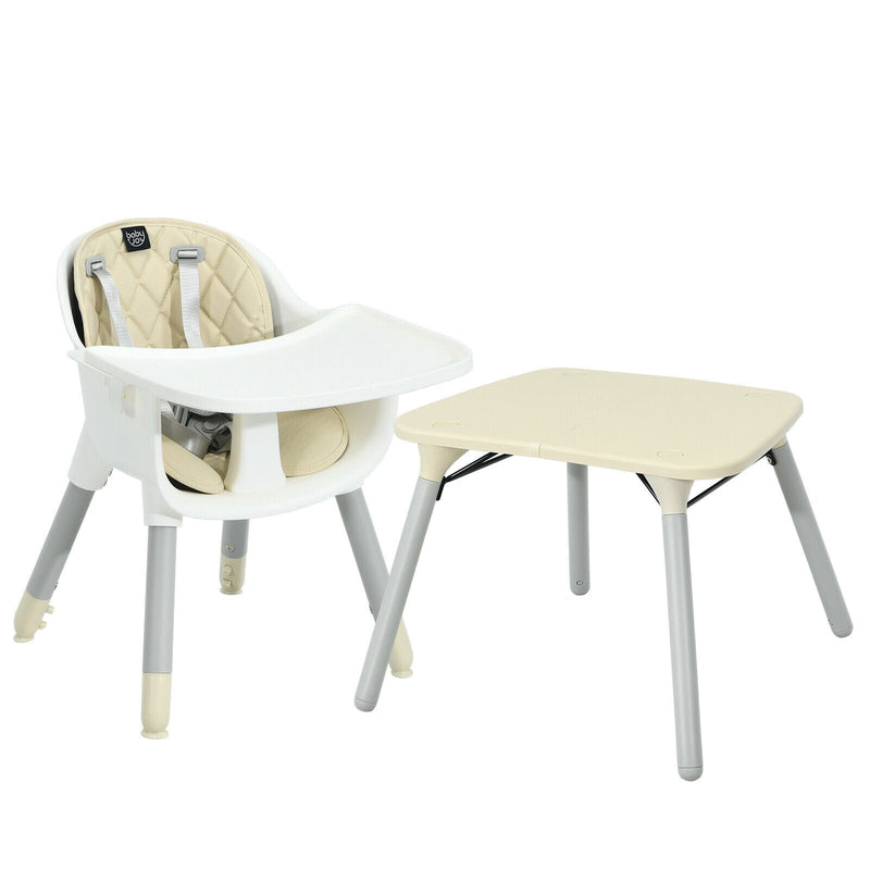 4-in-1 Baby Convertible Toddler Table Chair Set with PU Cushion - Relaxacare