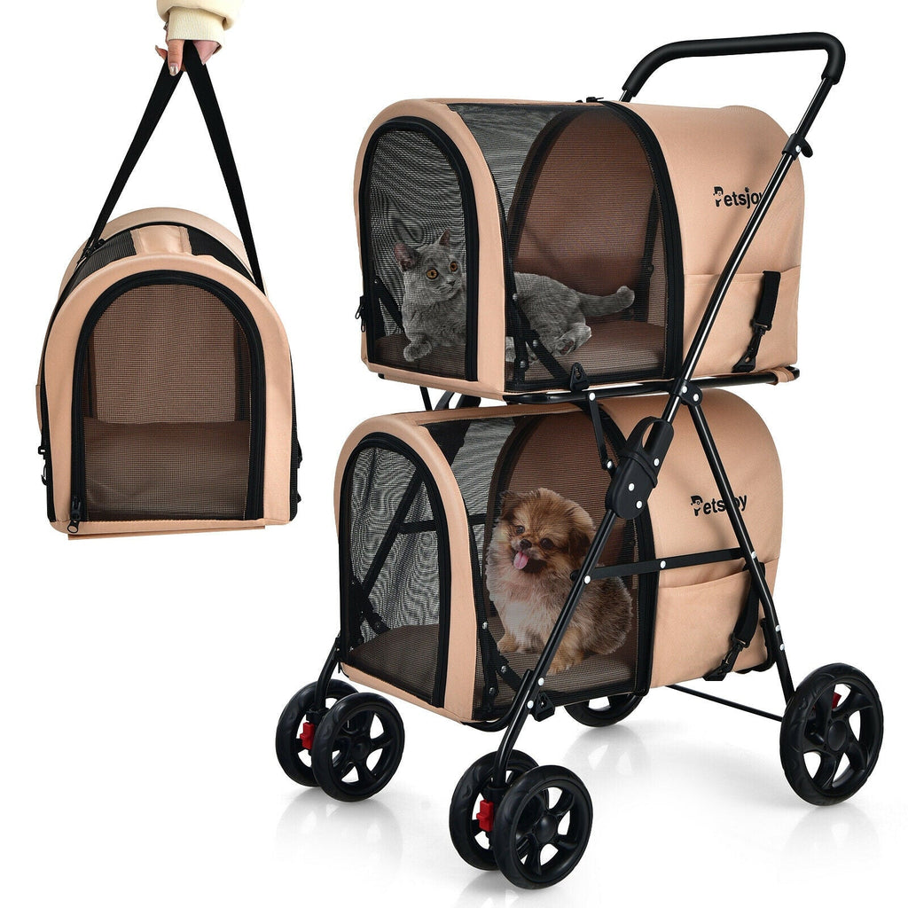 Dog stroller with detachable carrier deals