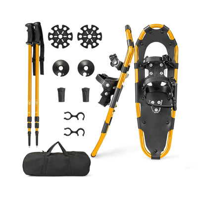 4-in-1 Lightweight Terrain Snowshoes with Flexible Pivot System-25 inches - Relaxacare