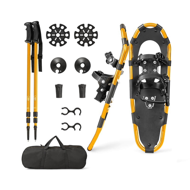 4-in-1 Lightweight Terrain Snowshoes with Flexible Pivot System-25 inches - Relaxacare