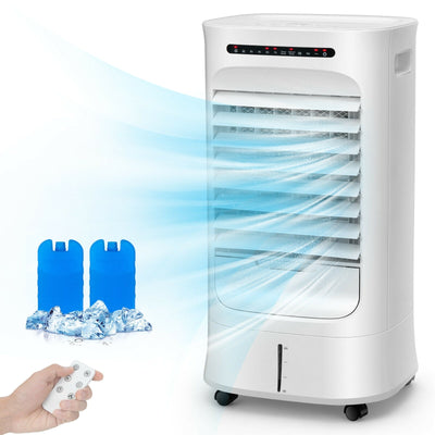 4-in-1 Portable Evaporative Air Cooler with Timer and 3 Modes-White - Relaxacare