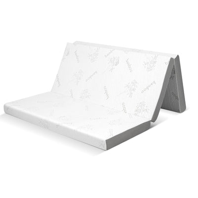 4 Inch Tri-fold Cool Gel Memory Foam Mattress-Queen Size - Relaxacare