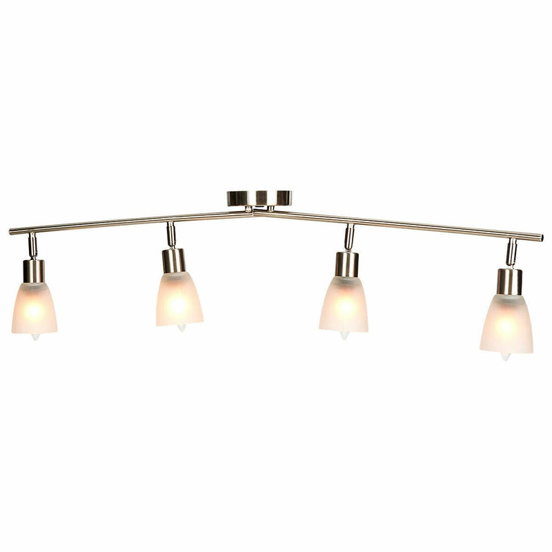 4-Light Track Light Rotatable Glass Shade Chandelier lamp - Relaxacare