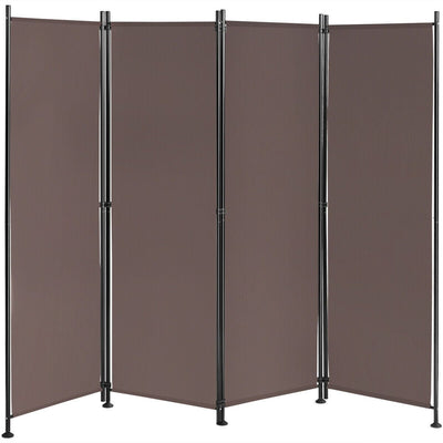 4-Panel Room Divider Folding Privacy Screen-Brown - Relaxacare