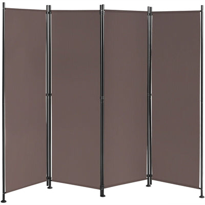 4-Panel Room Divider Folding Privacy Screen-Coffee - Relaxacare