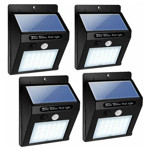 4 Pcs 30 LED Solar Lights Motion Sensor Solar Powered Wall Lights for Garden Pathway - Relaxacare