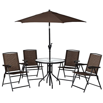 4 pcs Folding Sling Chairs with Steel Armrest and Adjustable Back - Relaxacare