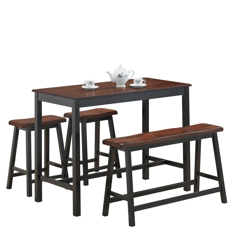 4 pcs Solid Wood Counter Height Dining Table Set - Relaxacare