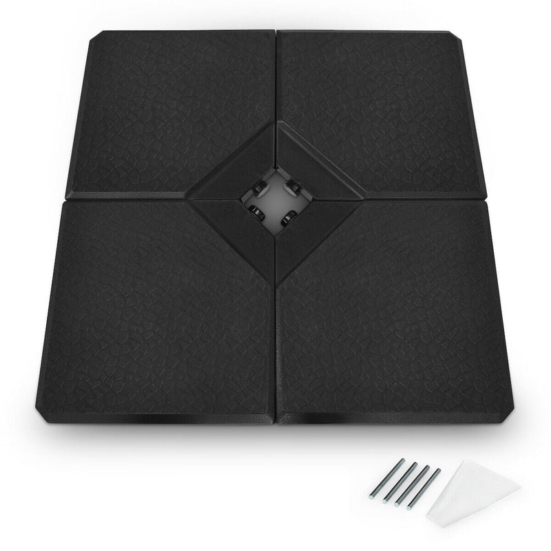 4 Pieces 238 Lbs Square Outdoor Patio Market Umbrella Base - Relaxacare