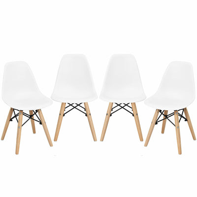4 Pieces Medieval Style Children Chair Set with Wood Legs - Relaxacare