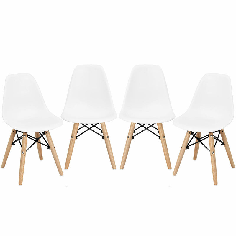 4 Pieces Medieval Style Children Chair Set with Wood Legs - Relaxacare