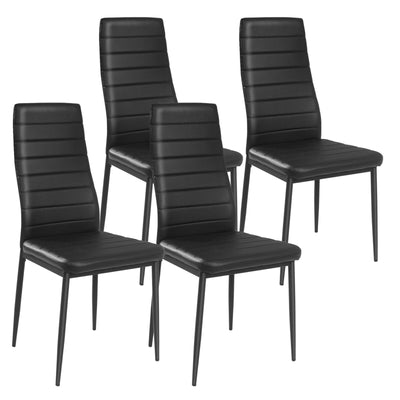 4 Pieces Modern Leather Dining Chairs Set - Relaxacare