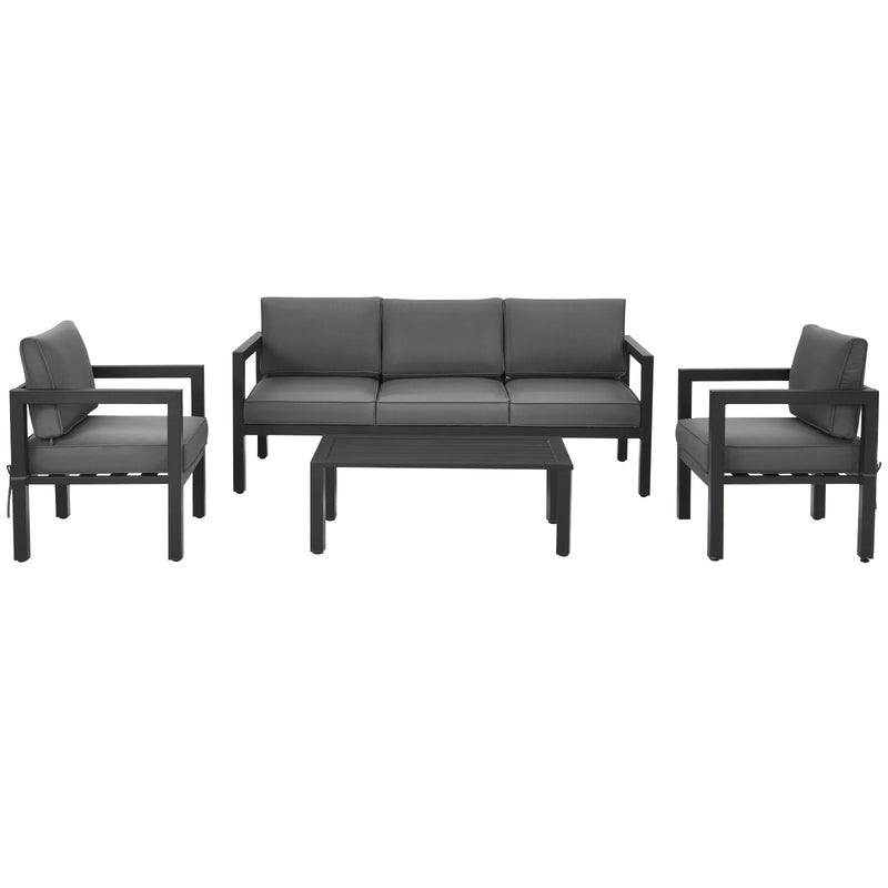 4 Pieces Outdoor Furniture Set for Backyard and Poolside - Relaxacare