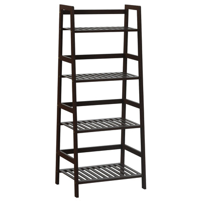 4-Tier Bamboo Plant Rack with Guardrails Stable and Space-Saving - Relaxacare
